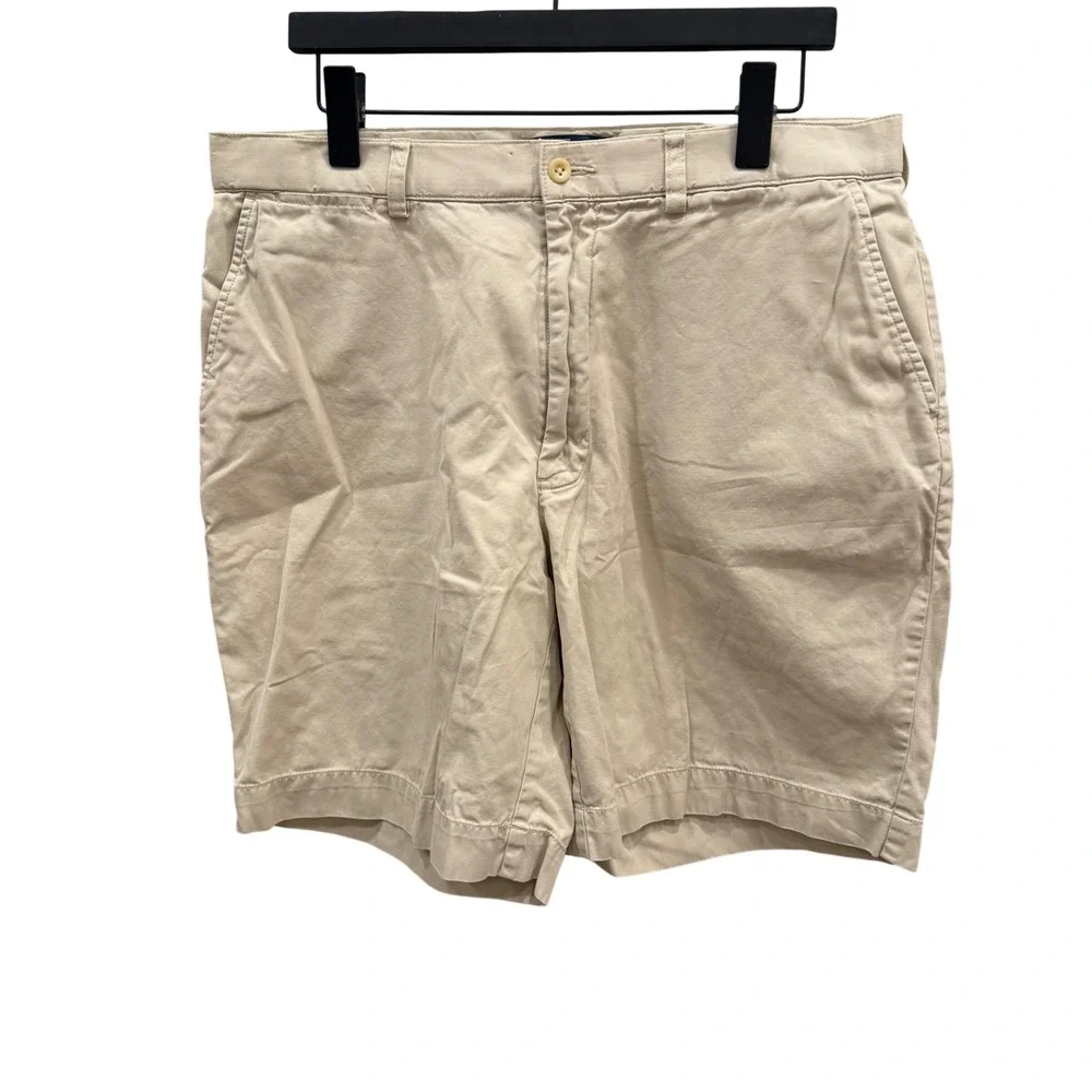 Polo Ralph Lauren Prospect Shorts Mens 36 Khaki Tan Chino Cotton Flat Front‎ 003